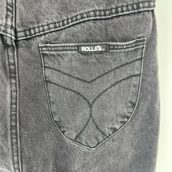 Rolla’s Original High Rise Straight Distressed Denim Jeans Stone Black US 27