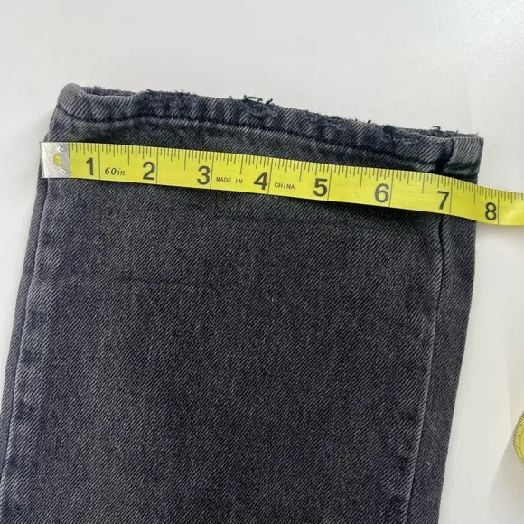Rolla’s Original High Rise Straight Distressed Denim Jeans Stone Black US 27
