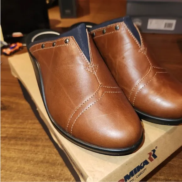 Romika Brown Leather Loafers Slip-Ons