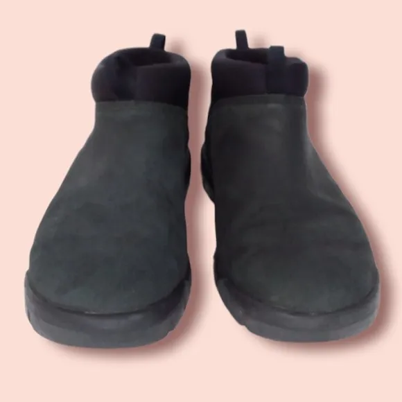 Roots Black Leather Sneaker Ankle Boots Size 8.5M Minimalist Slip On Canada
