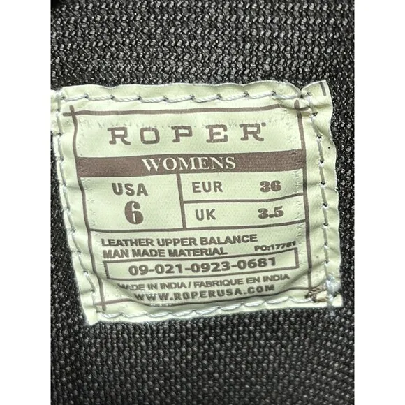 Roper Beaded Aztec Western Boots Womens 6 Brown Slip On Leather