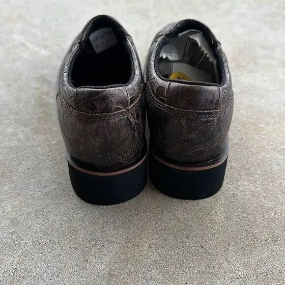 Roper Ricochet Brown Leather Square Toe Slip-On Loafers Women’s Sz 5.5