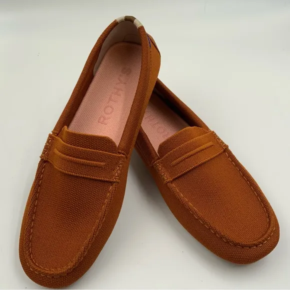 Rothy’s The Drivers Loafers Cognac Flat Slip-On. Women’s Size 9.