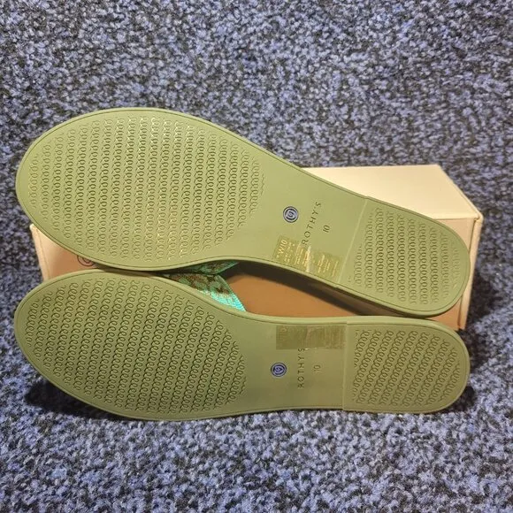 Rothy’s The Slide Women’s Size 10 US Aqua Camo Spot Flat Comfortable Sandals