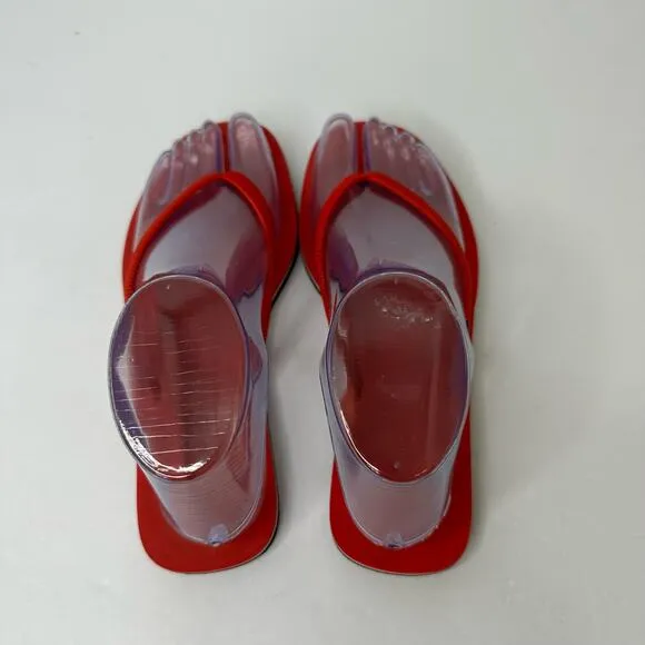 Rothys Womens size 6 Red The Flip Flop Firecracker Slip On Sandals Flat Thong