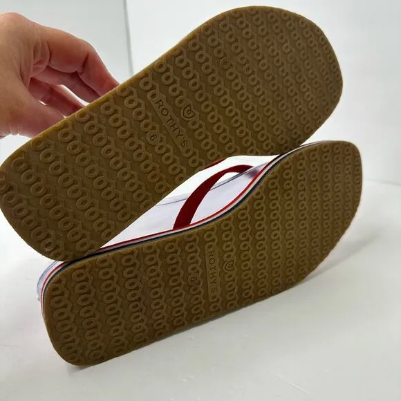 Rothys Womens size 6 Red The Flip Flop Firecracker Slip On Sandals Flat Thong