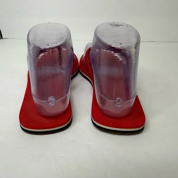 Rothys Womens size 6 Red The Flip Flop Firecracker Slip On Sandals Flat Thong