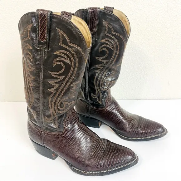 Rudel Botas Brown Leather Western Boots Size 9