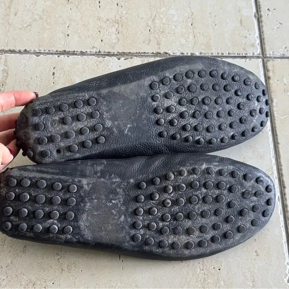 RUSH Gordon Rush, Black Leather Men Loafers, Size 11,5