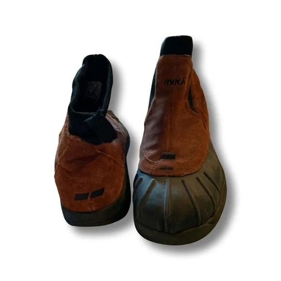 Ryka Suede &amp; Rubber Boots Brown/Black size 11