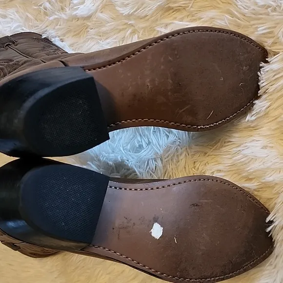 SAGE Brown Leather Cowboy Boots Size 7.5 COWGIRL BOOTS