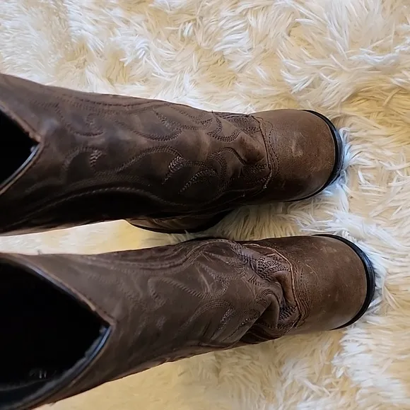 SAGE Brown Leather Cowboy Boots Size 7.5 COWGIRL BOOTS