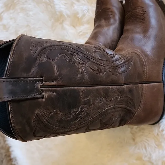 SAGE Brown Leather Cowboy Boots Size 7.5 COWGIRL BOOTS