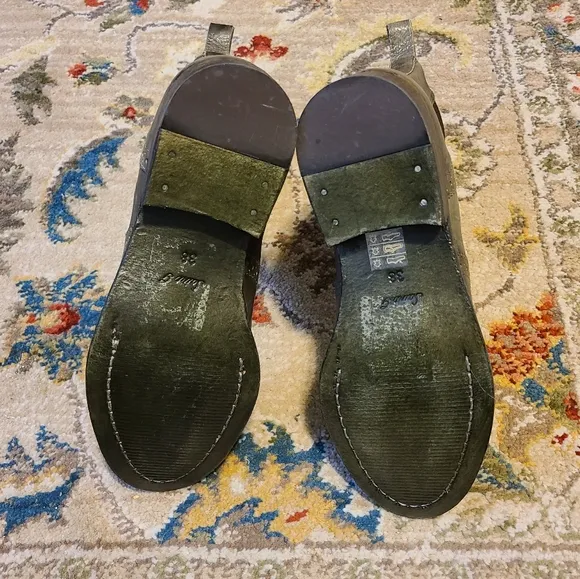 SAINT G  Santina Khaki Leather Ankle Boots