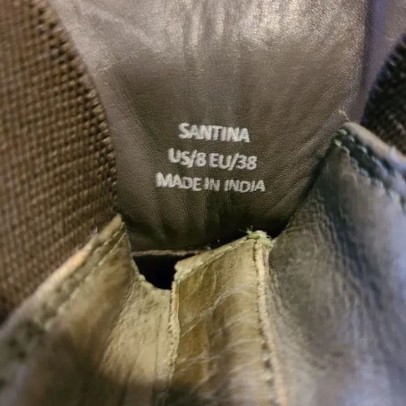 SAINT G  Santina Khaki Leather Ankle Boots