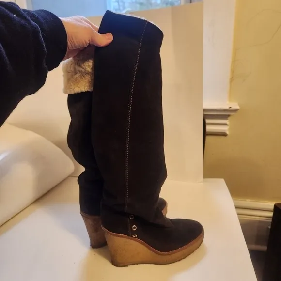 Saint Laurent Suede Tall Boots size 6 in VGUC