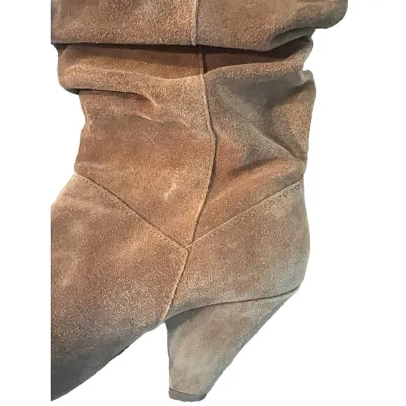 Saks Fifth Ave Leather Suede Tall Scrunch slouch Boots Knee length size 37