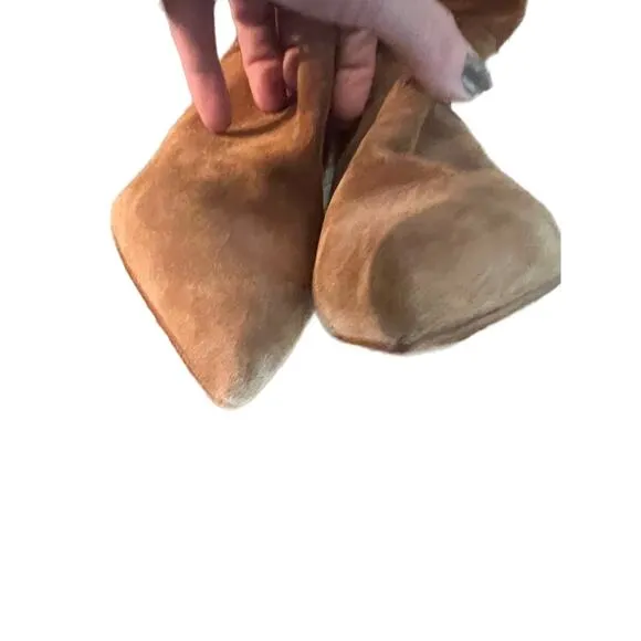 Saks Fifth Ave Leather Suede Tall Scrunch slouch Boots Knee length size 37