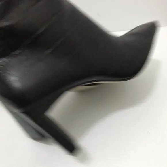 SAKS FIFTH AVENUE Croc-Embossed Leather Knee-High Boots Size 9