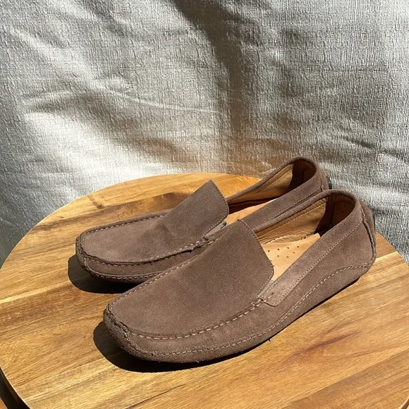 Saks Fifth Avenue Suede Leather Driver Loafers Light Brown Suede Size 11.5