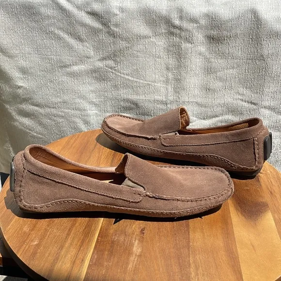 Saks Fifth Avenue Suede Leather Driver Loafers Light Brown Suede Size 11.5