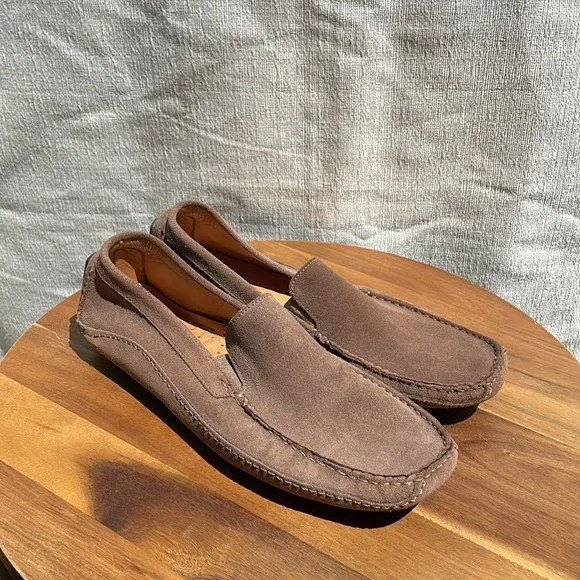 Saks Fifth Avenue Suede Leather Driver Loafers Light Brown Suede Size 11.5