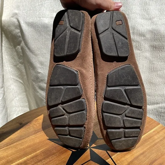 Saks Fifth Avenue Suede Leather Driver Loafers Light Brown Suede Size 11.5
