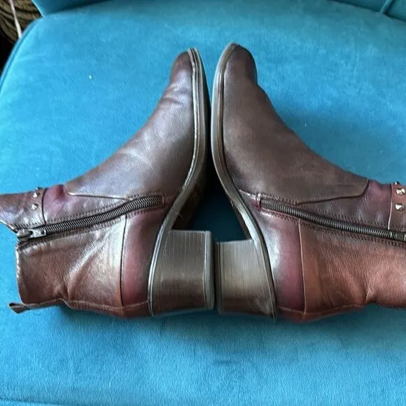 Salamander riveted Brown leather boots size 38EU
