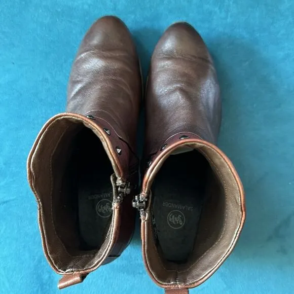 Salamander riveted Brown leather boots size 38EU