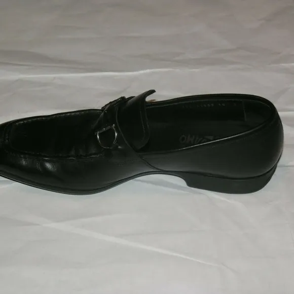 Salvatore Ferragamo Black Leather Gancini Bit Loafers 10D