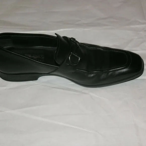 Salvatore Ferragamo Black Leather Gancini Bit Loafers 10D