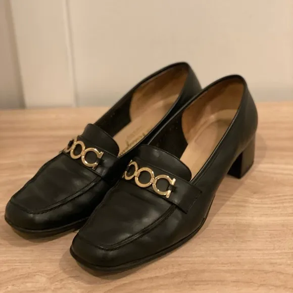 Salvatore Ferragamo black leather loafers