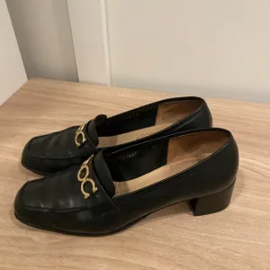 Salvatore Ferragamo black leather loafers