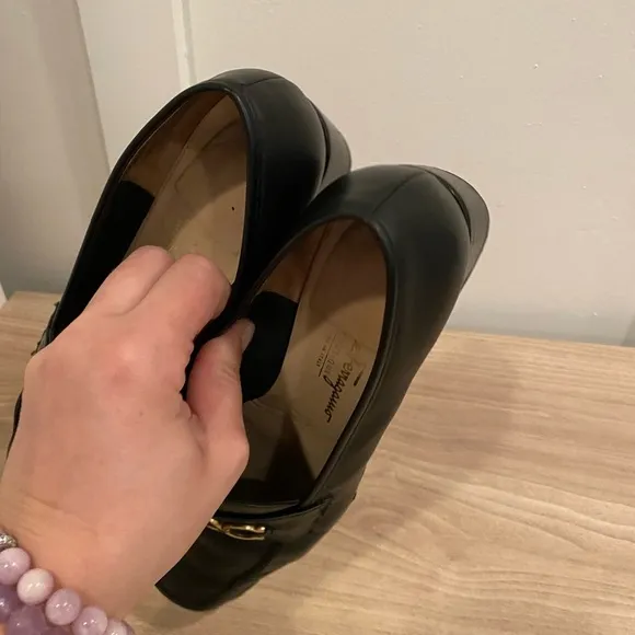 Salvatore Ferragamo black leather loafers