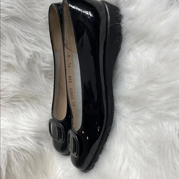 Salvatore Ferragamo Black Patent Leather Loafers