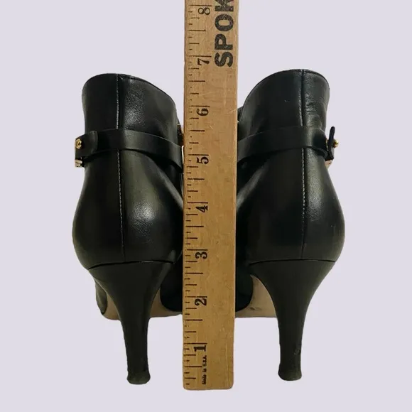Salvatore Ferragamo Chiara Black Leather Pump Ankle Boots Booties SZ 7