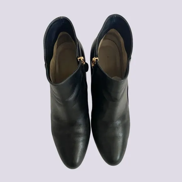 Salvatore Ferragamo Chiara Black Leather Pump Ankle Boots Booties SZ 7