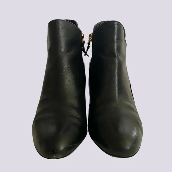 Salvatore Ferragamo Chiara Black Leather Pump Ankle Boots Booties SZ 7