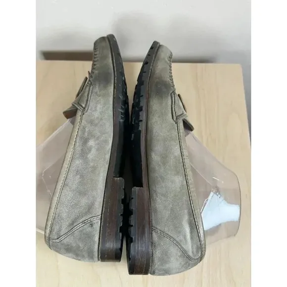 Salvatore Ferragamo Gray Suede Leather Tassel Loafers 8 B Preppy Academia