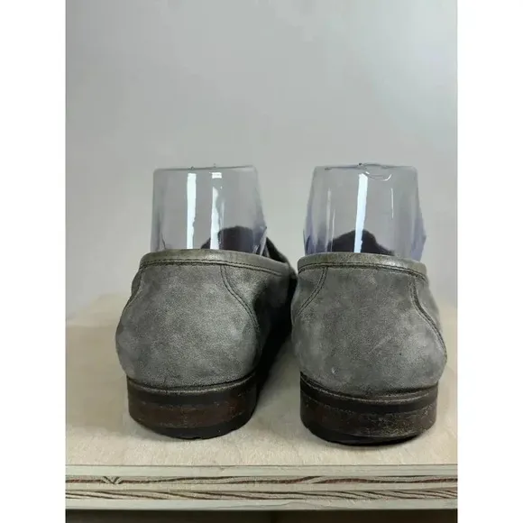 Salvatore Ferragamo Gray Suede Leather Tassel Loafers 8 B Preppy Academia