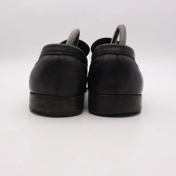 Salvatore Ferragamo Mens Size  8.5 D Black Leather logo Slip On Loafers G59773
