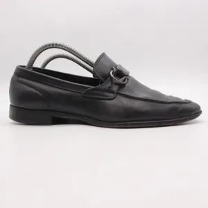 Salvatore Ferragamo Mens Size  8.5 D Black Leather logo Slip On Loafers G59773