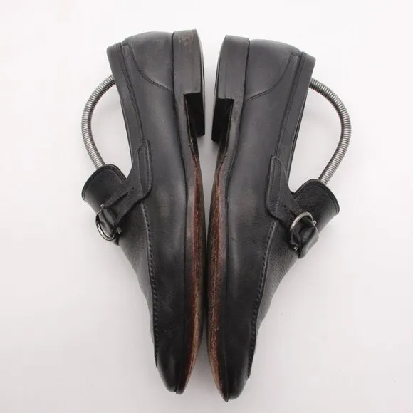 Salvatore Ferragamo Mens Size  8.5 D Black Leather logo Slip On Loafers G59773
