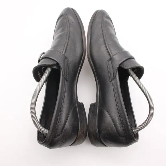Salvatore Ferragamo Mens Size  8.5 D Black Leather logo Slip On Loafers G59773