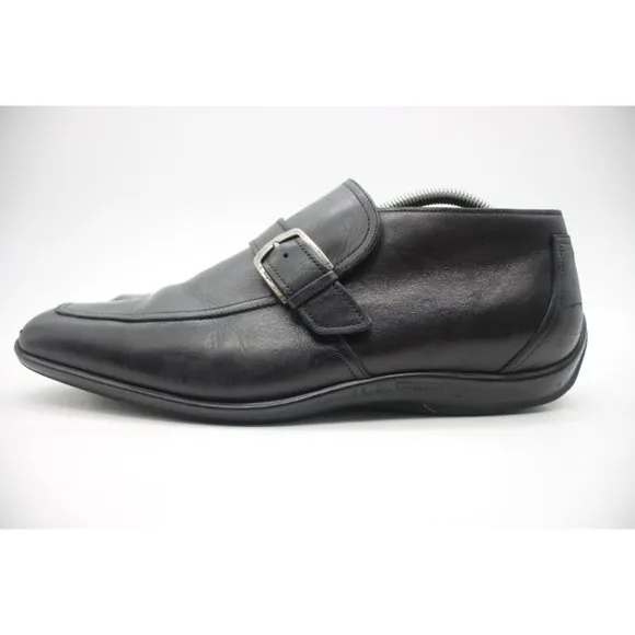 Salvatore Ferragamo Men's Size 9 EE Black Leather Gancini Buckle Loafers