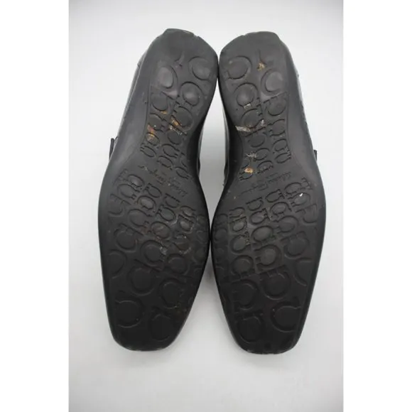 Salvatore Ferragamo Men's Size 9 EE Black Leather Gancini Buckle Loafers