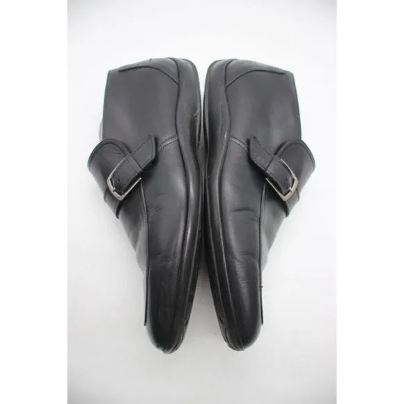 Salvatore Ferragamo Men's Size 9 EE Black Leather Gancini Buckle Loafers