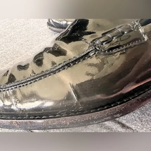 Salvatore Ferragamo Rare Sz 11 D Dark Green Patent Leather Loafers Orig $900
