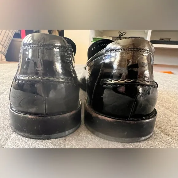 Salvatore Ferragamo Rare Sz 11 D Dark Green Patent Leather Loafers Orig $900