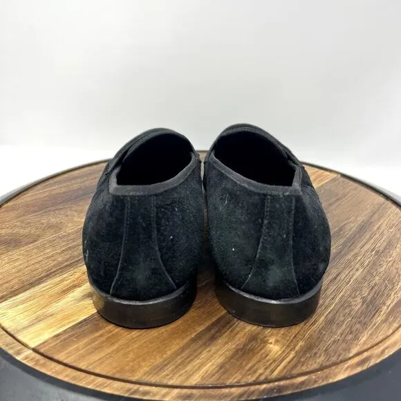 Salvatore Ferragamo Men's 10.5 Black Suede Slip On Loafers Shoes Casual Dress